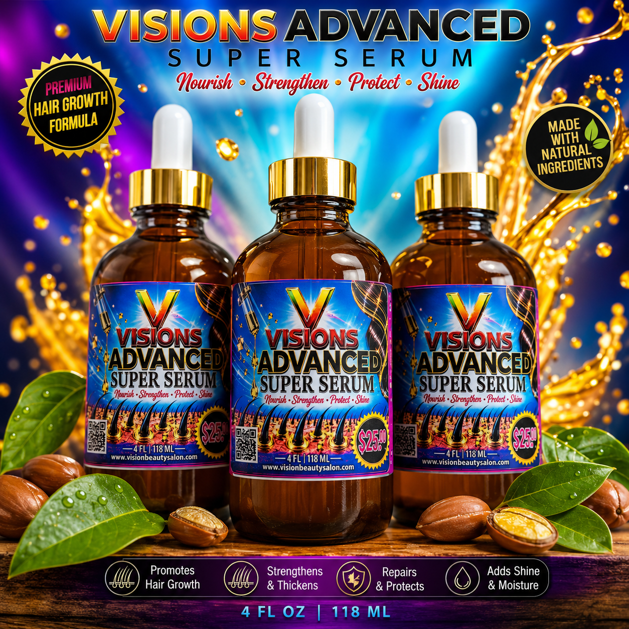 Vision Advanced Super Serum Hair Growth Oil 4OZ